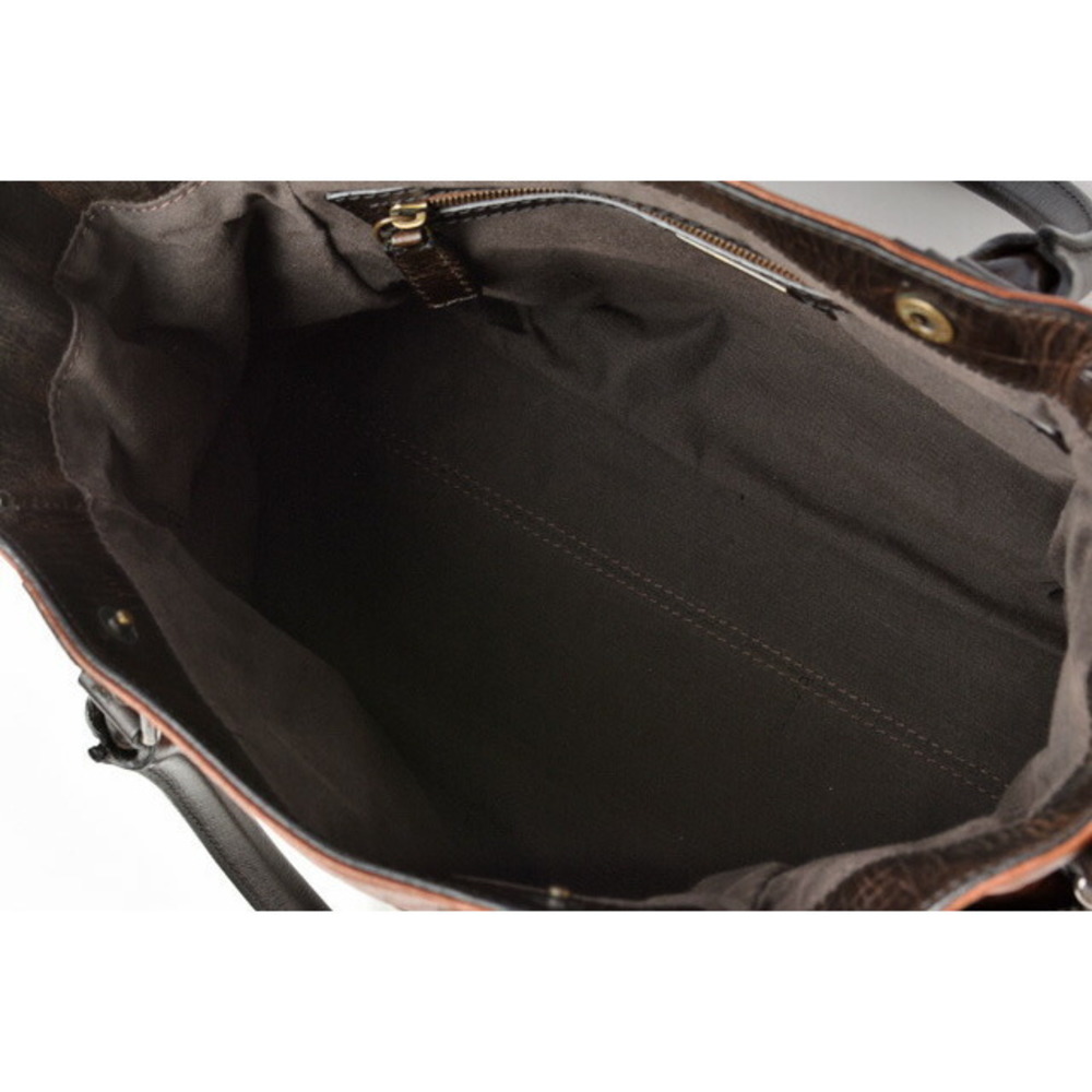 Fendi Processing Leather Handbag Brown - image 6